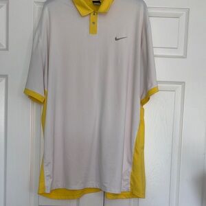 Nike Men's Polo Shirt in White and Yellow